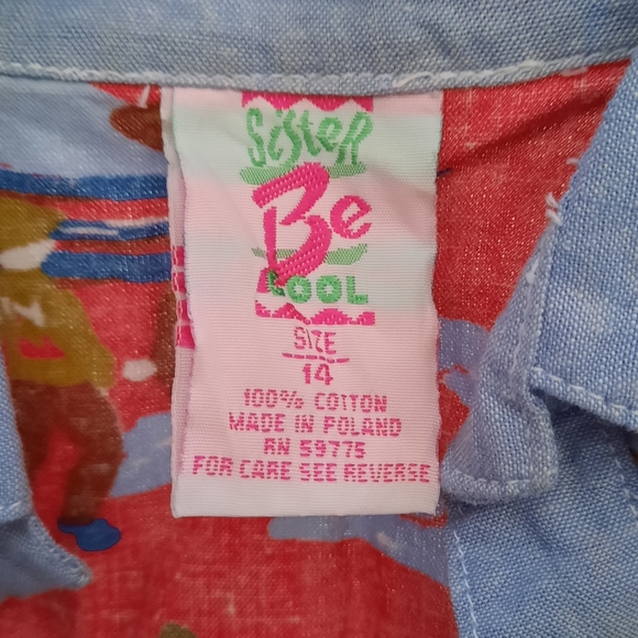 Vintage Boy's Denim cowboy print button down Shirt - Picture 10 of 10